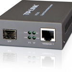 Switch media convertor TP-Link, 2 porturi (1xSFP Gigabit, 1x10/100/1000 Mbps (RJ-45)), 1000Base-T to 1000Base-SX/LX/LH, SFP, montabil in sasiu, TP-Link