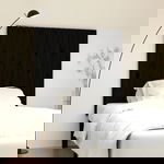 vidaXL Tăblie de pat pentru perete, negru, 108x3x110 cm lemn masiv pin, vidaXL