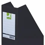 Suport reviste, carton plastifiat PVC, latime 76mm, Q-Connect - negru, Q-connect