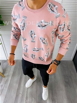 Bluza barbati cu imprimeu roz K410 108-3 E, 