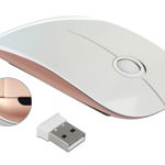Mouse optic wireless 2.4 GHz alb/roz, Delock 12536, Delock