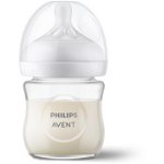Biberon din sticla Philips Avent Natural Response SCY930/01, 120 ml, tetina care functioneaza ca sanul mamei, cu debit 2, tetina fara scurgeri, +0 luni, fara BPA, usor de curatat, Philips-AVENT