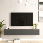 Comoda TV Kalune Design Fred, PAL melaminat, 180x29.6x45xcm, Alb