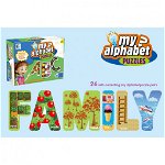 Puzzle 52 piese mari Family, cu literele alfabetului, Krista