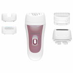 Epilator Electric Remington 5 In 1 Smooth & Silky Ep5 , 40 De Pensete De 0.5mm , 5 Accesorii Aditionale , Cap Lavabil , 2 Setari De Viteza , Maner Anti-alunecare , Lumina De Precizie , Alb/roz, Remington