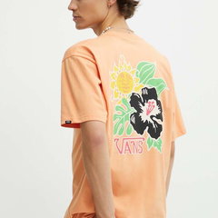 Vans tricou din bumbac barbati, culoarea portocaliu, cu imprimeu, Vans