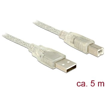 83896, USB cable - USB Type B to USB - 5 m, DELOCK