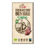 Ciocolata neagra cu 86% cacao Chocolates Sole, bio, 100g, Chocolates Sole