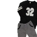 Costum sport, trening, bluza si pantalon, negru, fete, 11-12 ani, 146 cm