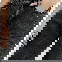 Blugi cu talie inalta si croiala ampla, KOTON Blugi cu talie inalta si croiala ampla, KOTON