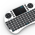 Mini tastatura bluetooth Rii i8 cu touchpad compatibila Smart TV si Playstation Negru, Rii tek