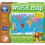 Puzzle Si Poster Harta Lumii (limba Engleza 150 Piese) World Map Puzzle & Poster, Orchard Toys