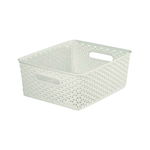 Cutie depozitare, tip rattan, plastic, alb, 13 l, 355 x 296 x 135 mm, keter