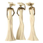 Set 3 figurine decorative din Polirasina Auriu H50xL15cm Smilla