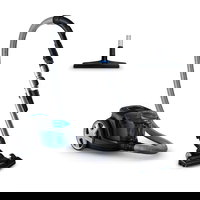 Aspirator fara sac Philips PowerPro Compact FC9331/09, 750W, PowerCyclone 5, Perii TriActive, Parchet, Filtru Anti-Alergic ECARF, Negru