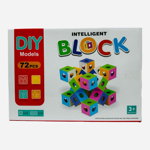 Set creativ de blocuri din plastic, INTELLIGENT BLOCK, 25x17 cm, 72 piese, +3ani, 