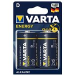 Baterie alcalina VARTA BAVA 4120,  R20 (typ D), 2 bucati energy, Varta