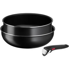Set de vase pentru gătit 3 buc. din aluminiu Ingenio Easy Cook & Clean Black – Tefal, Tefal
