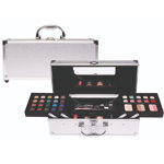 Set paleta machiaj tip geanta cosmetice Treffina, 30,5 x 11 x 14 cm, trusa produse cosmetice, silver, Treffina
