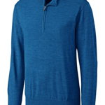 Imbracaminte Barbati Cutter Buck Douglas Quarter Zip Wool Blend Sweater TIDAL HEATHER