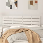 Tablie de pat pentru perete vidaXL, alb, 166x3x63 cm, lemn masiv pin, 9.6 kg