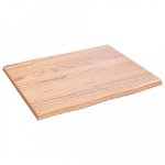 Blat masă, 60x50x2 cm, maro, lemn stejar tratat contur organic, Casa Practica