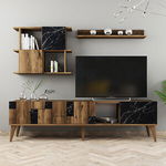 Mobila living Madrid, nuc-antracit, 180 x 33.8 x 48.6 cm