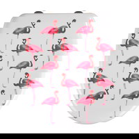 Capac de toaleta cu sistem automat de coborare Flamingo, Wenko, 45 x 38 cm, duroplast, alb/roz