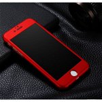 Husa Apple iPhone 8, FullBody Elegance Luxury iPaky Red, acoperire completa 360 grade cu folie de sticla gratis, iPaky