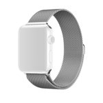 Curea Apple Watch 42mm Series 1,2,3,4 sau 5 de 44mm metalica argintie Milanese cu inchidere magnetica, Smart Protection