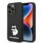 Husa de protectie  Liquid Silicone Choupette NFT pentru iPhone 14 Pro - Negru, Karl Lagerfeld