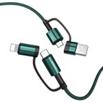 Cablu de Date 4in1 Joyroom USB-C-USB la USB-C-Lightning 3A 60W 1.8m Verde, Joyroom