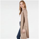 COLIN'S, Cardigan lung tricotat fin, Maro camel, XS
