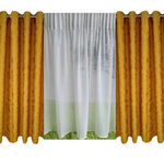 Set complet pentru fereastra DRAPERIE EVEREST 8009 CU INELE CROM + PERDEA 1008, Casa Deco Logistics