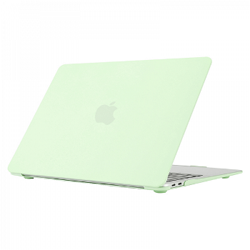 Set protectie 2 in 1 pentru MacBook Air 13.3 inch A1932 / A2179 / A2337 cu husa din plastic mat cauciucat si folie ecran TPU verde, krasscom