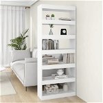 vidaXL Bibliotecă/Separator cameră, alb, 80x30x198 cm, PAL , vidaXL