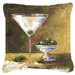 Caroline`s Treasures Olive Martini de Malenda Trick Canvas pernă decorativă Multicolore 18H x18W, 