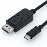 Cablu Roline USB tip C la Displayport v1.2 2m Negru 11.04.5846-10