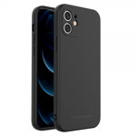 Husa Spate Silicon Wozinsky Compatibil Cu iPhone 12, Silicon Soft, Protectie la Camera, Negru