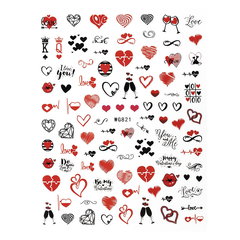 Sticker Decor Unghii 3D Sela, model Valentine’s Day WG821 engross, Sticker Decor Unghii 3D Sela, model Valentine’s Day WG821 engross,