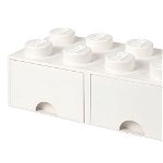 Cutie depozitare lego 2x4 cu sertare alb , Lego