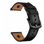 Curea piele Tech-Protect Screwband compatibila cu Samsung Galaxy Watch 4/5/5 Pro/6 40/42/44/45/46mm Black