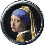 Cutie pentru pilule, Vermeer, The girl with pearl earring, 5 cm P07VER, 