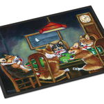 Caroline`s Treasures Carolines Treasures 7416JMAT Corgi Joc Poker Indoor sau Outdoor Mat 24x36 Multicolore 36L x 24W, 