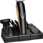 Set aparat de tuns multifunctional cu accesorii, Iso Trade, Capete interschimbabile, Negru/Auriu