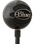 Microfon Blue Snowball USB Profesional, PC & Mac, Gaming, Podcast, Streaming, Recording, Omidirectional/Cardioid Condenser, Black