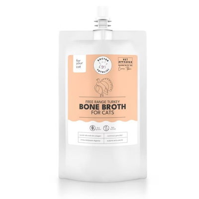 Supa de oase de curcan bio pentru pisici Doctor Totolici, cu dop resigilabil, 150 ml, Doctor Totolici