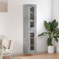 Dulap inalt vidaXL, gri beton, 34,5x34x180 cm, lemn prelucrat, 28.4 kg