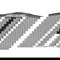 vidaXL Sopron de gradina 257x489x181 cm gri metal