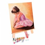 Set pictura pe numere, cu sasiu, Balerina baby, 40x50 cm